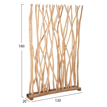 ROOM DIVIDER FK9521 SOLID TEAK BRANCHES IN NATURAL COLOR 120Χ20Χ180Hcm.