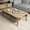 COFFEE TABLE MELAMINE FK9501.01 IN NATURAL OAK 105x60x34.6Hcm. COFFEE TABLE MELAMINE FK9501.01 IN NATURAL OAK 105x60x34.6Hcm.