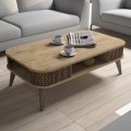 COFFEE TABLE MELAMINE FK9501.01 IN NATURAL OAK 105x60x34.6Hcm. COFFEE TABLE MELAMINE FK9501.01 IN NATURAL OAK 105x60x34.6Hcm.