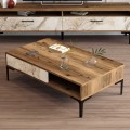 COFFEE TABLE FK9503.05 MELAMINE WALNUT-WHITE MARBLE LOOK & METAL LEGS 105x60x32.6Hcm. COFFEE TABLE FK9503.05 MELAMINE WALNUT-WHITE MARBLE LOOK & METAL LEGS 105x60x32.6Hcm.