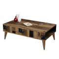 COFFEE TABLE FK9504.02 MELAMINE IN WALNUT-BLACK MARBLE LOOK 105x60x37.6Hcm. COFFEE TABLE FK9504.02 MELAMINE IN WALNUT-BLACK MARBLE LOOK 105x60x37.6Hcm.