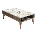 COFFEE TABLE FK9505.03 MELAMINE IN WALNUT-WHITE MARBLE-LOOK TOP 105x60x34.6Hcm. COFFEE TABLE FK9505.03 MELAMINE IN WALNUT-WHITE MARBLE-LOOK TOP 105x60x34.6Hcm.
