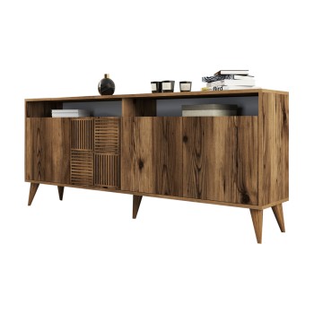 BUFFET MELAMINE FK9431.04 IN WALNUT COLOR 180x35x78.6Hcm.