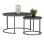 COFFEE TABLES SET 2PCS MDF BLACK MARBLE LOOK BLACK METALLIC LEGS Φ80x48cm.FK8763.13