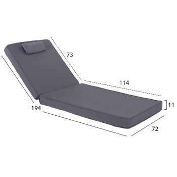 SUNBED CUSHION FK11237.30T TEXTLINE GREY 194(114+1+73)x72x11Hcm. SUNBED CUSHION FK11237.30T TEXTLINE GREY 194(114+1+73)x72x11Hcm.