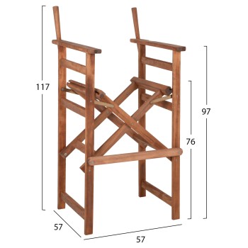 DIRECTOR'S BAR STOOL PALMER IN WALNUT-IMPREGNATED FRAME ONLY FK5578.01 57x57x117Hcm DIRECTOR'S BAR STOOL PALMER IN WALNUT-IMPREGNATED FRAME ONLY FK5578.01 57x57x117Hcm