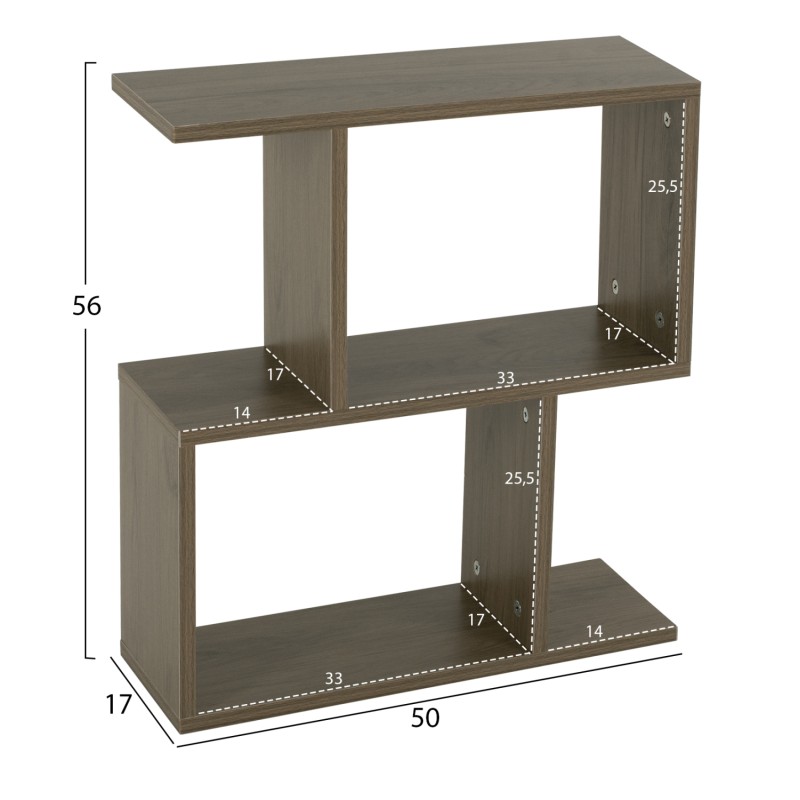 SIDE TABLE WITH STORAGE SPACES FK8881.12 MELAMINE IN OLIVE GREY COLOR 50x17x56Hcm. SIDE TABLE WITH STORAGE SPACES FK8881.12 MELAMINE IN OLIVE GREY COLOR 50x17x56Hcm.