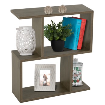 SIDE TABLE WITH STORAGE SPACES FK8881.12 MELAMINE IN OLIVE GREY COLOR 50x17x56Hcm.