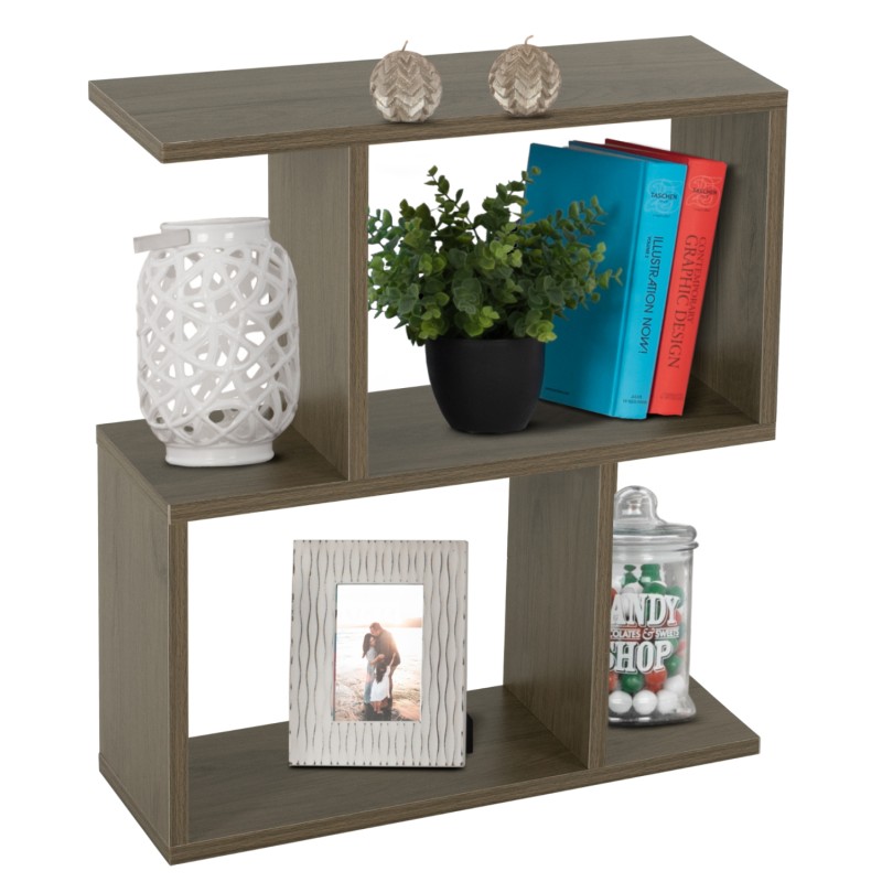 SIDE TABLE WITH STORAGE SPACES FK8881.12 MELAMINE IN OLIVE GREY COLOR 50x17x56Hcm. SIDE TABLE WITH STORAGE SPACES FK8881.12 MELAMINE IN OLIVE GREY COLOR 50x17x56Hcm.