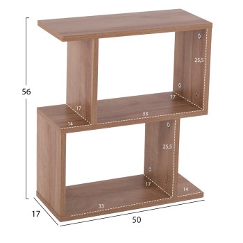 SIDE TABLE AMEER WITH STORAGE SPACES FK8881.11 MELAMINE IN NATURAL COLOR 50x17x56Hcm.