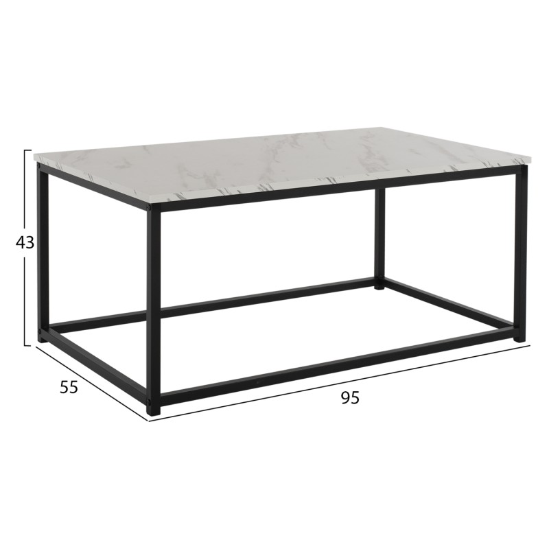 COFFEE TABLE SAFFRON FK8975.12 MELAMINE WHITE MARBLE LOOK 95x55x43Hcm. COFFEE TABLE SAFFRON FK8975.12 MELAMINE WHITE MARBLE LOOK 95x55x43Hcm.