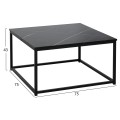 COFFEE TABLE BRAYLEN FK8942.13 SQUARE WITH MELAMINE BLACK MARBLE LOOK 75x75x43Hcm.