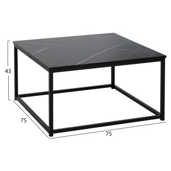 COFFEE TABLE BRAYLEN FK8942.13 SQUARE WITH MELAMINE BLACK MARBLE LOOK 75x75x43Hcm.