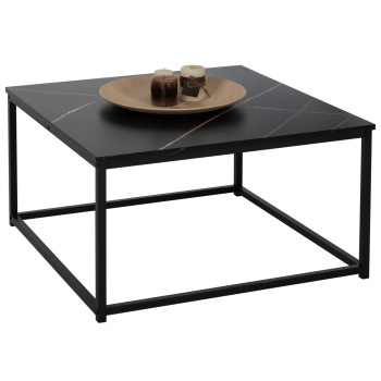 COFFEE TABLE BRAYLEN FK8942.13 SQUARE WITH MELAMINE BLACK MARBLE LOOK 75x75x43Hcm.