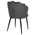CHAIR AVIE FK8737.01 METALLIC FRAME AND GREY VELVET 48x48x85Hcm.
