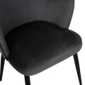 CHAIR AVIE FK8737.01 METALLIC FRAME AND GREY VELVET 48x48x85Hcm.