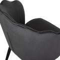 CHAIR AVIE FK8737.01 METALLIC FRAME AND GREY VELVET 48x48x85Hcm.