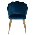 CHAIR AVIE FK8737.08 METALLIC WITH BLUE VELVET AND GOLDEN LEGS 48x48x85Ηcm. CHAIR AVIE FK8737.08 METALLIC WITH BLUE VELVET AND GOLDEN LEGS 48x48x85Ηcm.