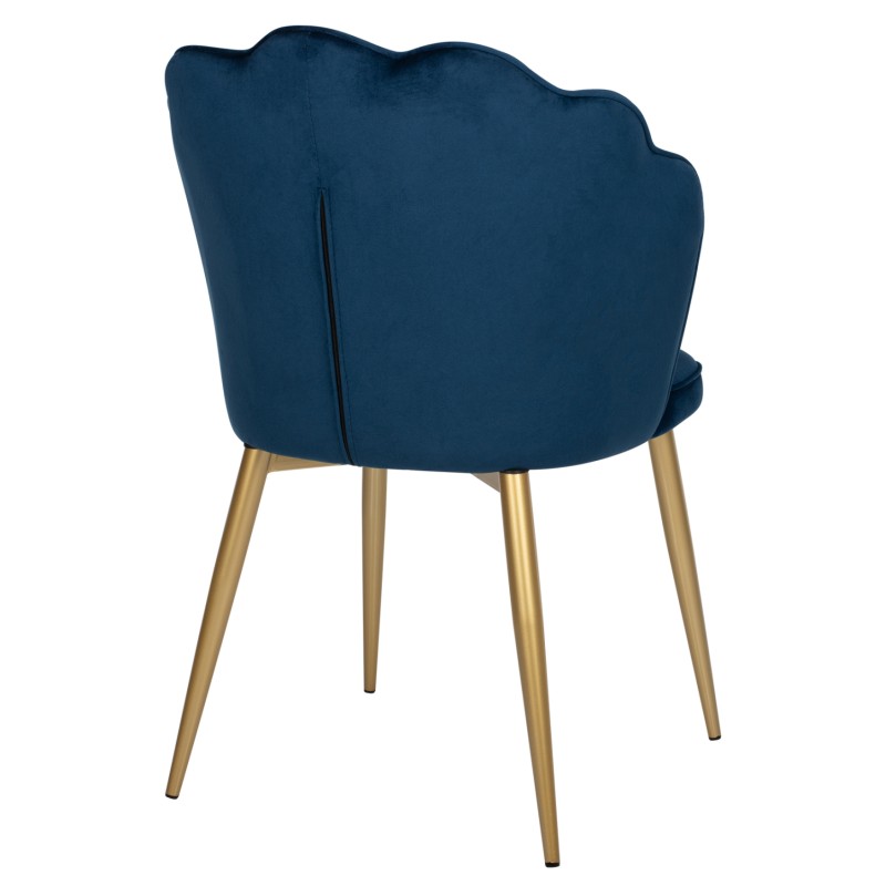 CHAIR AVIE FK8737.08 METALLIC WITH BLUE VELVET AND GOLDEN LEGS 48x48x85Ηcm. CHAIR AVIE FK8737.08 METALLIC WITH BLUE VELVET AND GOLDEN LEGS 48x48x85Ηcm.