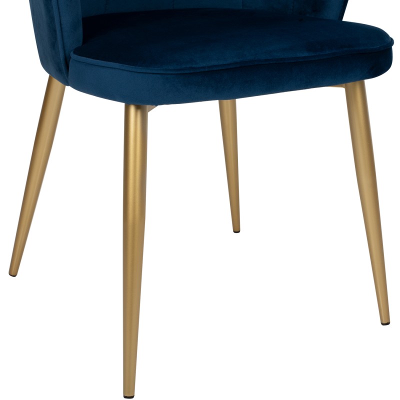 CHAIR AVIE FK8737.08 METALLIC WITH BLUE VELVET AND GOLDEN LEGS 48x48x85Ηcm. CHAIR AVIE FK8737.08 METALLIC WITH BLUE VELVET AND GOLDEN LEGS 48x48x85Ηcm.