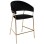 BAR STOOL THEODORE FK8734.04 BLACK VELVET GOLD METAL FRAME 60x55x100Hcm.