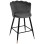 BAR STOOL VESNA FK8736.01 GREY VELVET METAL FRAME IN BLACK 50x50x90Hcm.