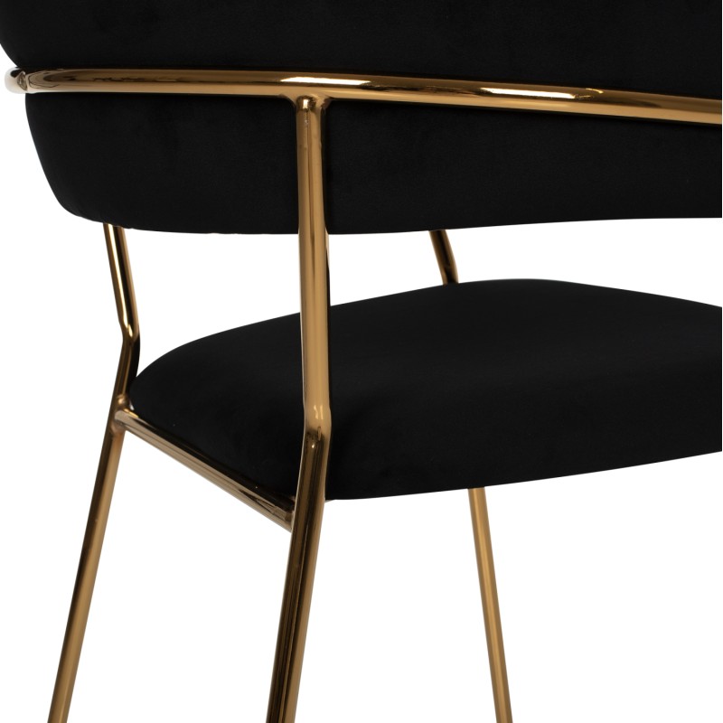 ARMCHAIR THEODORE FK8520.04 BLACK VELVET AND GOLDEN FRAME 55Χ50Χ82Hcm. ARMCHAIR THEODORE FK8520.04 BLACK VELVET AND GOLDEN FRAME 55Χ50Χ82Hcm.