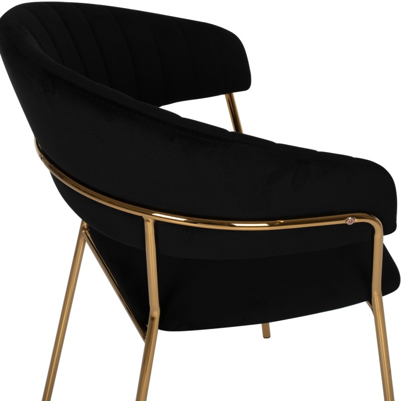 ARMCHAIR THEODORE FK8520.04 BLACK VELVET AND GOLDEN FRAME 55Χ50Χ82Hcm. ARMCHAIR THEODORE FK8520.04 BLACK VELVET AND GOLDEN FRAME 55Χ50Χ82Hcm.