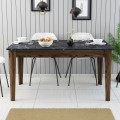 DINING TABLE STANDARD FK9507.05 MELAMINE WALNUT-BLACK MARBLE-LOOK WITH STORAGE SPACE 145x88x75Hcm.
