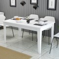 DINING TABLE STANDARD FK9507.06 MELAMINE WΗΙΤΕ WITH STORAGE SPACE 145x88x75Hcm.