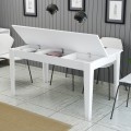 DINING TABLE STANDARD FK9507.06 MELAMINE WΗΙΤΕ WITH STORAGE SPACE 145x88x75Hcm.