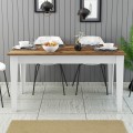 DINING TABLE STANDARD FK9507.07 MELAMINE WHITE-WALNUT WITH STORAGE SPACE 145x88x75Hcm.