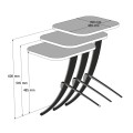 SIDE TABLES 3PCS FK9508.02 MELAMINE BLACK MARBLE LOOK-BLACK METAL LEGS 35x45x60Hcm. SIDE TABLES 3PCS FK9508.02 MELAMINE BLACK MARBLE LOOK-BLACK METAL LEGS 35x45x60Hcm.