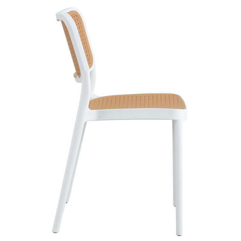 CHAIR POLYPROPYLENE MEKO FK5934.01 WHITE AND BEIGE 51x52x80Hcm. CHAIR POLYPROPYLENE MEKO FK5934.01 WHITE AND BEIGE 51x52x80Hcm.