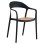 ARMCHAIR POLYPROPYLENE CLEO FK5935.02 BLACK WITH BEIGE SEAT 57x53x81Hcm.