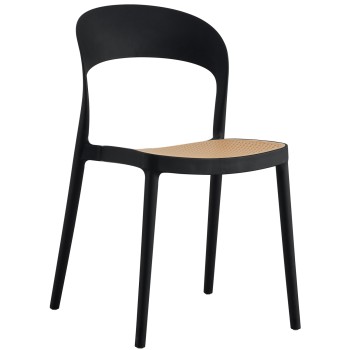 CHAIR POLYPROPYLENE CLEO FK5936.02 BLACK-BEIGE 41x53x81Hcm.