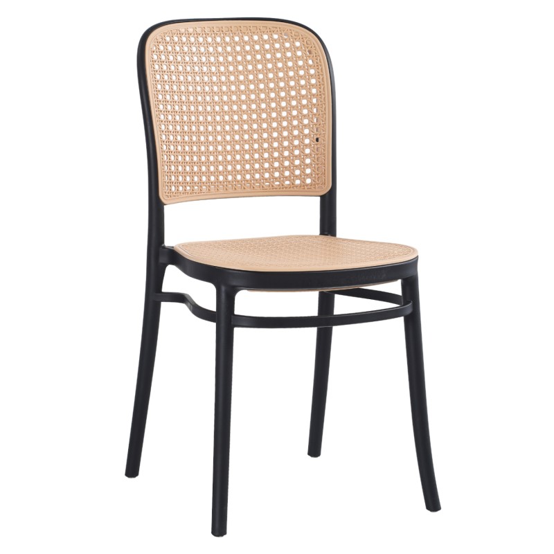 CHAIR POLYPROPYLENE FLOW FK5937.02 BLACK WITH BEIGE SEAT AND BACKREST 41x53x85.5Hcm. CHAIR POLYPROPYLENE FLOW FK5937.02 BLACK WITH BEIGE SEAT AND BACKREST 41x53x85.5Hcm.
