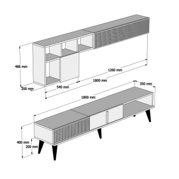 TV FURNITURE SET FK9438.03 MELAMINE IN WALNUT-BLACK MARBLE 180x35x40Hcm. TV FURNITURE SET FK9438.03 MELAMINE IN WALNUT-BLACK MARBLE 180x35x40Hcm.