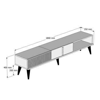TV STAND FK9512.02 MELAMINE WALNUT AND BLACK MARBLE-LOOK 180x35x40Hcm. TV STAND FK9512.02 MELAMINE WALNUT AND BLACK MARBLE-LOOK 180x35x40Hcm.