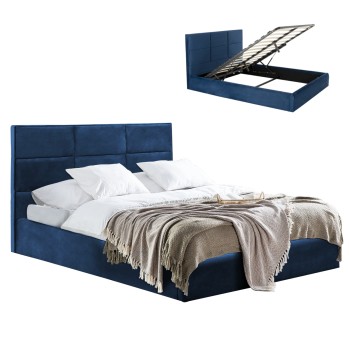 BED BRILEY FK583.08 BLUE VELVET WITH STORAGE SPACE 160X200cm.