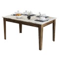 DINING TABLE STANDARD FK9507.03 MELAMINE WALNUT-WHITE MARBLE-LOOK WITH STORAGE SPACE 145x88x75Hcm. DINING TABLE STANDARD FK9507.03 MELAMINE WALNUT-WHITE MARBLE-LOOK WITH STORAGE SPACE 145x88x75Hcm.