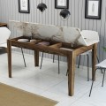 DINING TABLE STANDARD FK9507.03 MELAMINE WALNUT-WHITE MARBLE-LOOK WITH STORAGE SPACE 145x88x75Hcm. DINING TABLE STANDARD FK9507.03 MELAMINE WALNUT-WHITE MARBLE-LOOK WITH STORAGE SPACE 145x88x75Hcm.