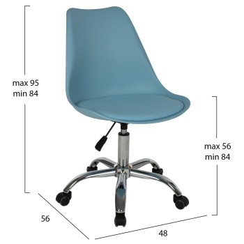 OFFICE CHAIR VEGAS 1PC FK1052.08 LIGHT BLUE 48x56x95Hcm. OFFICE CHAIR VEGAS 1PC FK1052.08 LIGHT BLUE 48x56x95Hcm.