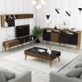 LIVING ROOM COMPOSITION FK11845.02 3PCS WALNUT-BLACK MARBLE LOOK LIVING ROOM COMPOSITION FK11845.02 3PCS WALNUT-BLACK MARBLE LOOK