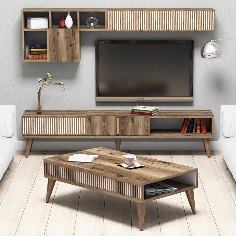 LIVING ROOM COMPOSITION FK11847.01 2PCS IN WALNUT-WHITE LIVING ROOM COMPOSITION FK11847.01 2PCS IN WALNUT-WHITE