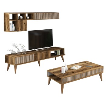 LIVING ROOM COMPOSITION FK11847.01 2PCS IN WALNUT-WHITE