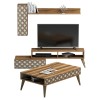 LIVING ROOM COMPOSITION FK11850.02 2PCS MELAMINE IN WALNUT-CREAM