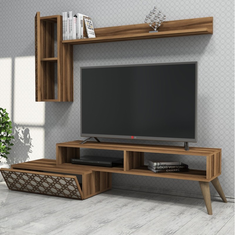 LIVING ROOM COMPOSITION FK11850.02 2PCS MELAMINE IN WALNUT-CREAM LIVING ROOM COMPOSITION FK11850.02 2PCS MELAMINE IN WALNUT-CREAM