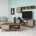 LIVING ROOM COMPOSITION FK11853.03 2PCS MELAMINE IN WALNUT-WHITE
