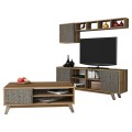 LIVING ROOM COMPOSITION FK11853.02 2PCS MELAMINE IN WALNUT-BLUE